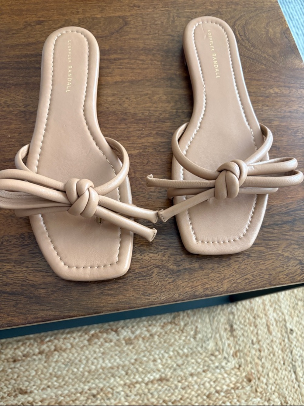 Loeffler Randall Hadley Nude Bow  Knot Slide Sandals 10M
